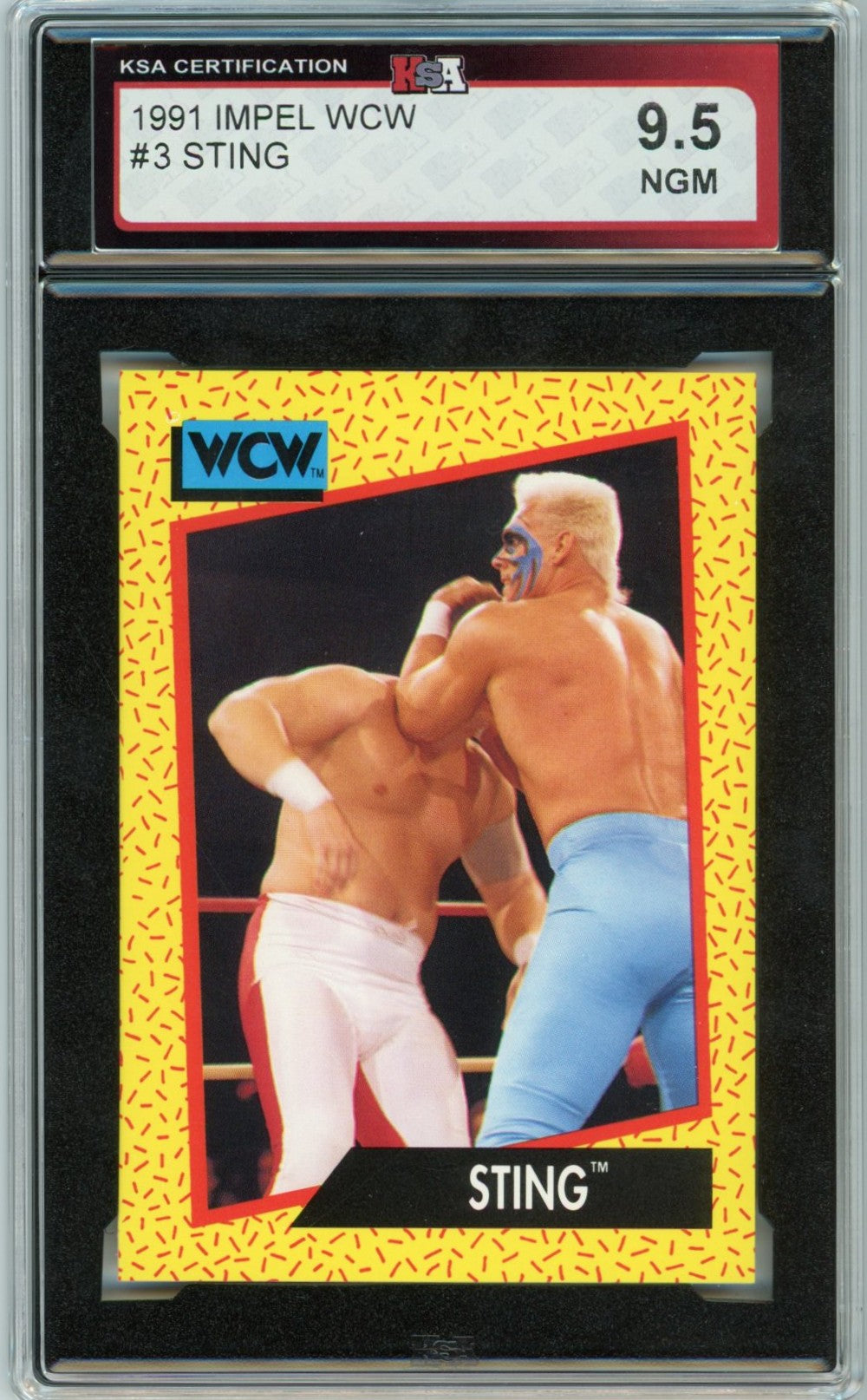 1991 Impel WCW Sting Graded Card #3 KSA 9.5
