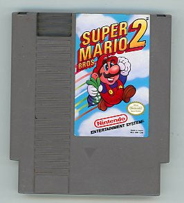 1988 Super Mario 2 NES Video Game Cartridge and Manual