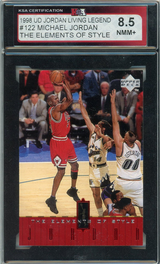 1998 UD Michael Jordan Living Legend Elements of Style #122 Graded Card KSA 8.5