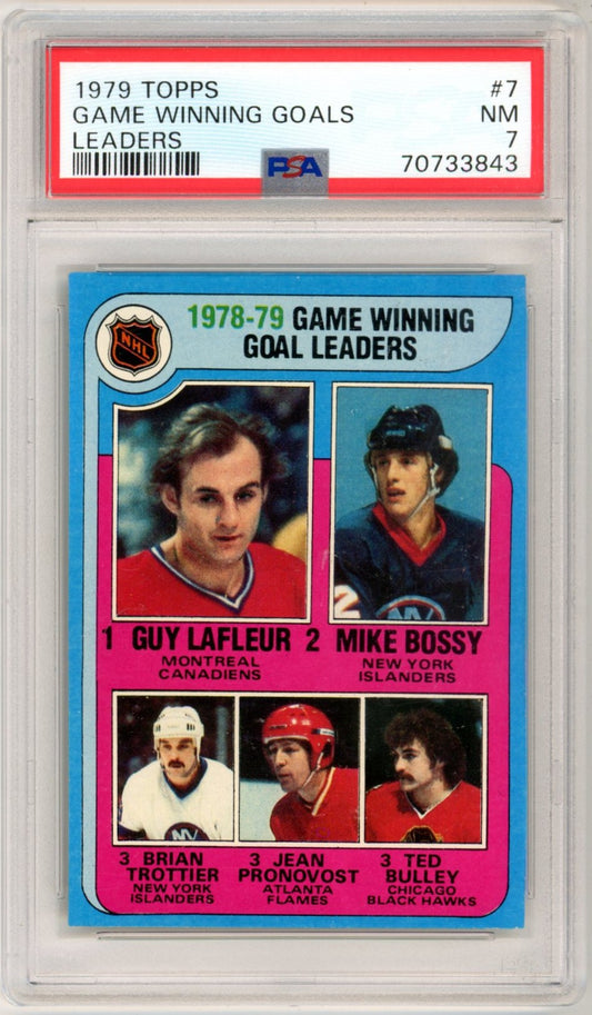 1978/79 Topps Game Winning Goal Leaders #7 Graded Hockey Card PSA 7