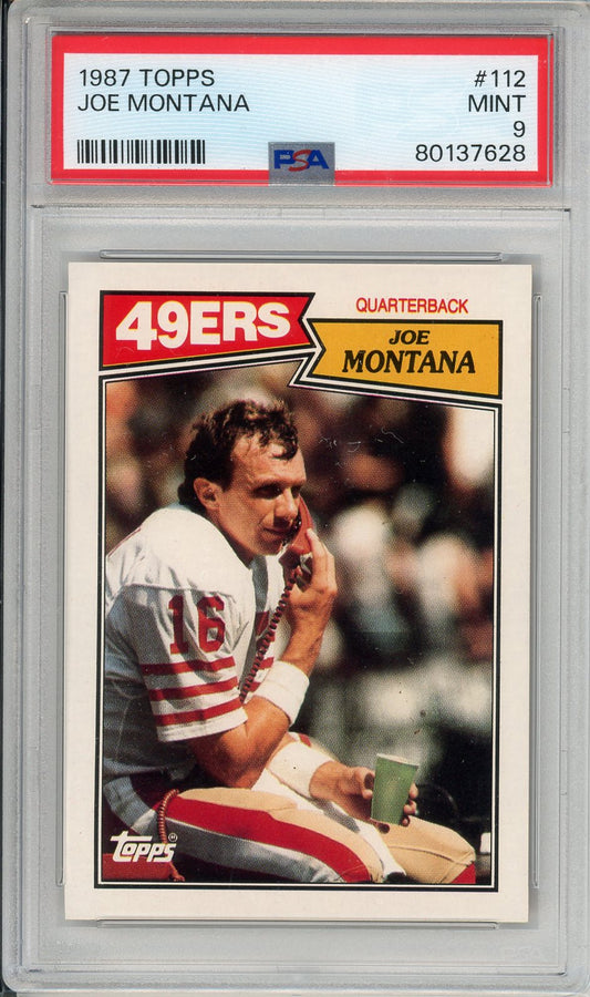 1987 Topps Joe Montana #112 Graded Football Card PSA 9