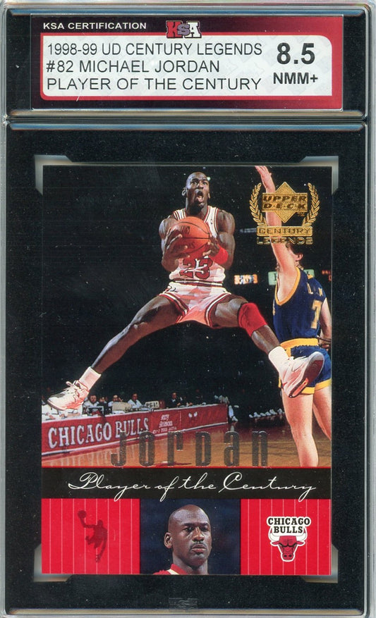 1998/99 UD Century Legends Michael Jordan Player of the Century #82 Graded Card KSA 8.5