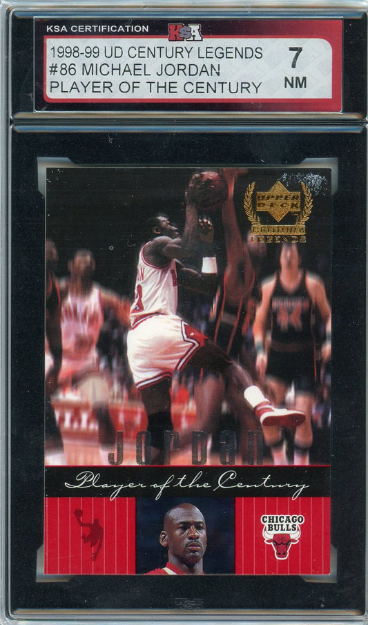 1998/99 UD Century Legends Michael Jordan Player of the Century #86 Graded Card KSA 7