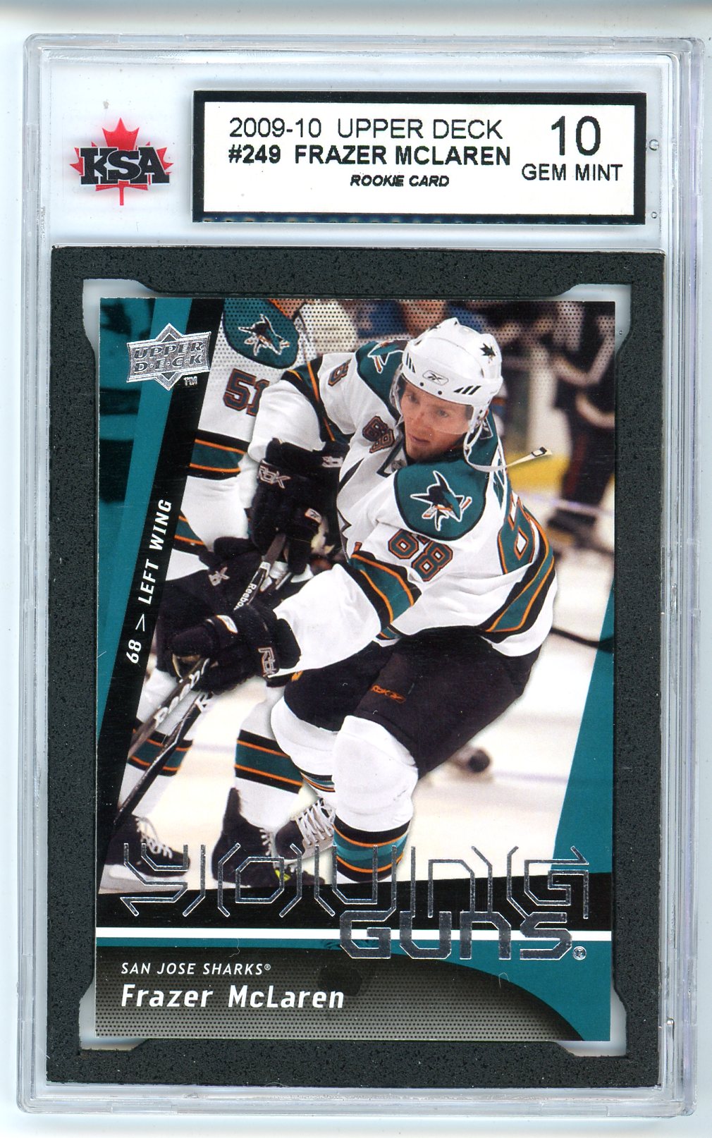 2009/10 Upper Deck Frazer McLaren Graded Rookie Card #249 KSA 10