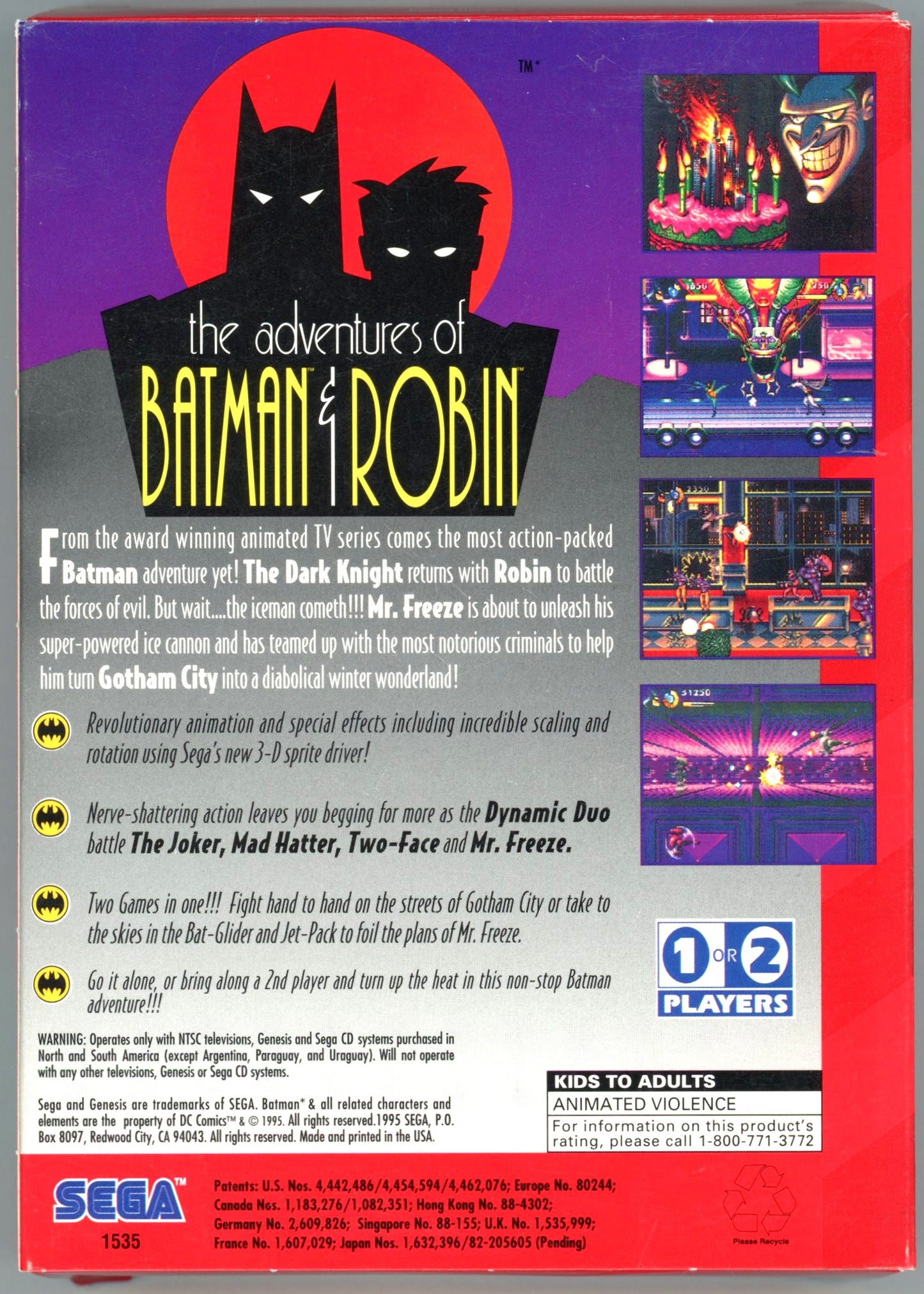 1995 The Adventures of Batman & Robin Sega Genesis Cartridge in Box