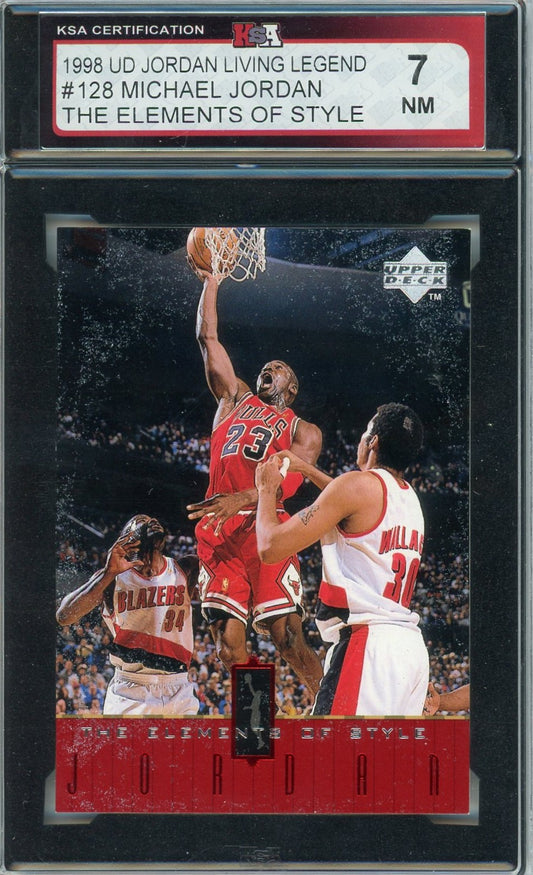 1998 UD Michael Jordan Living Legend Elements of Style #128 Graded Card KSA 7