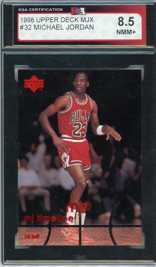 1998 Upper Deck MJX Michael Jordan #32 Graded Card KSA 8.5