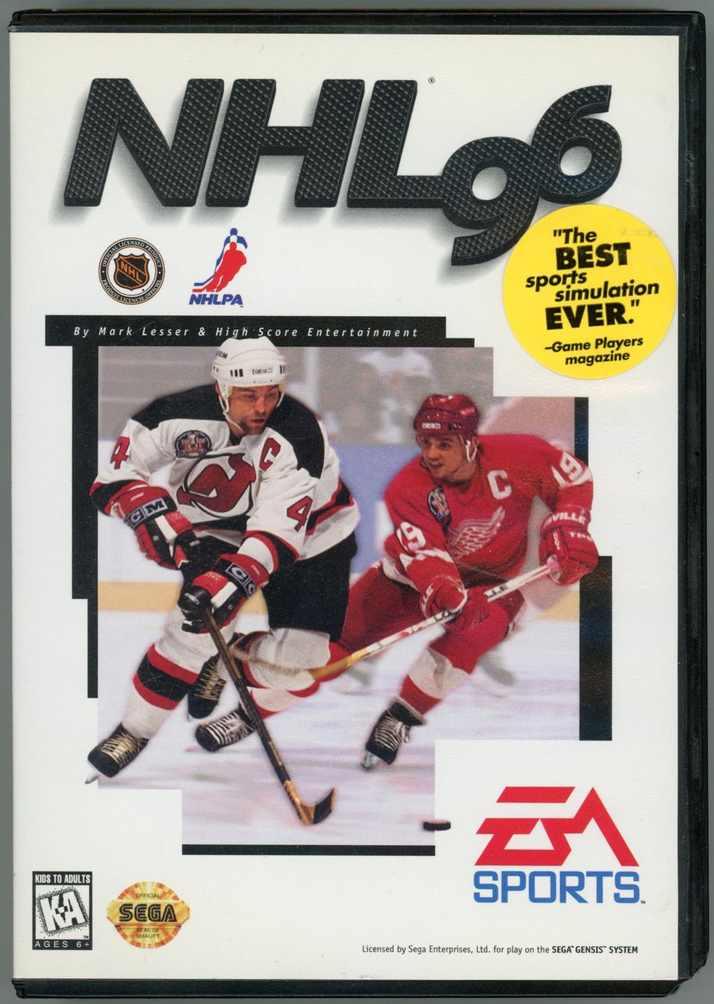 1995 EA Sports NHL '96 Sega Genesis Cartridge in Case