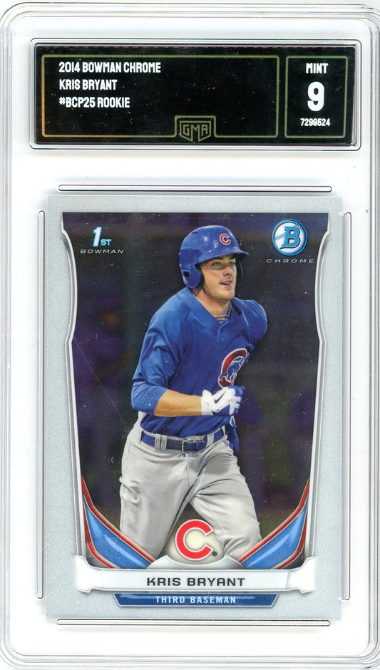 2014 Bowman Chrome Kris Bryant Graded Rookie Card #BCP25 GMA 9