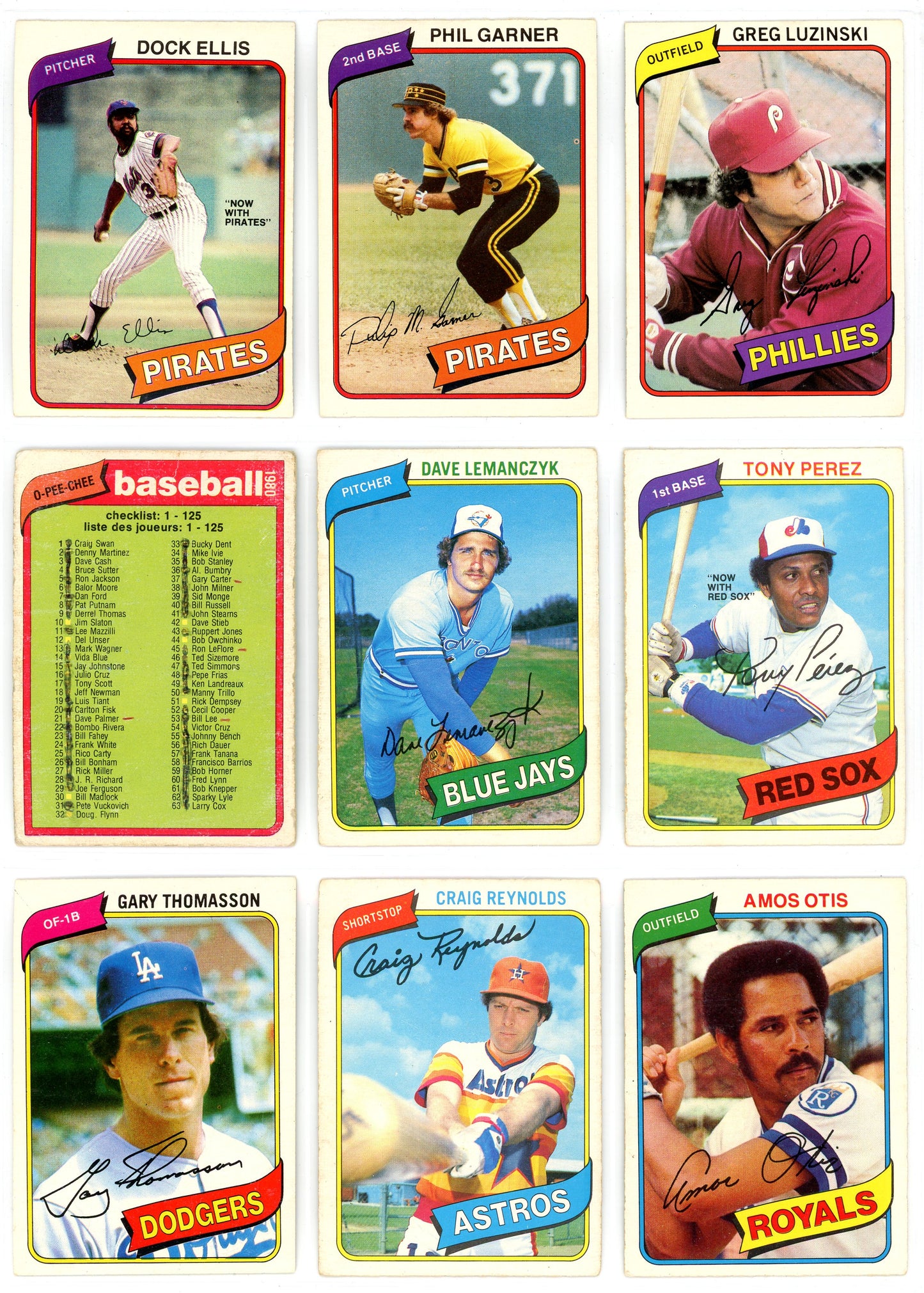 1980 OPC O-Pee-Chee MLB Baseball Card Complete Set (374 Cards)