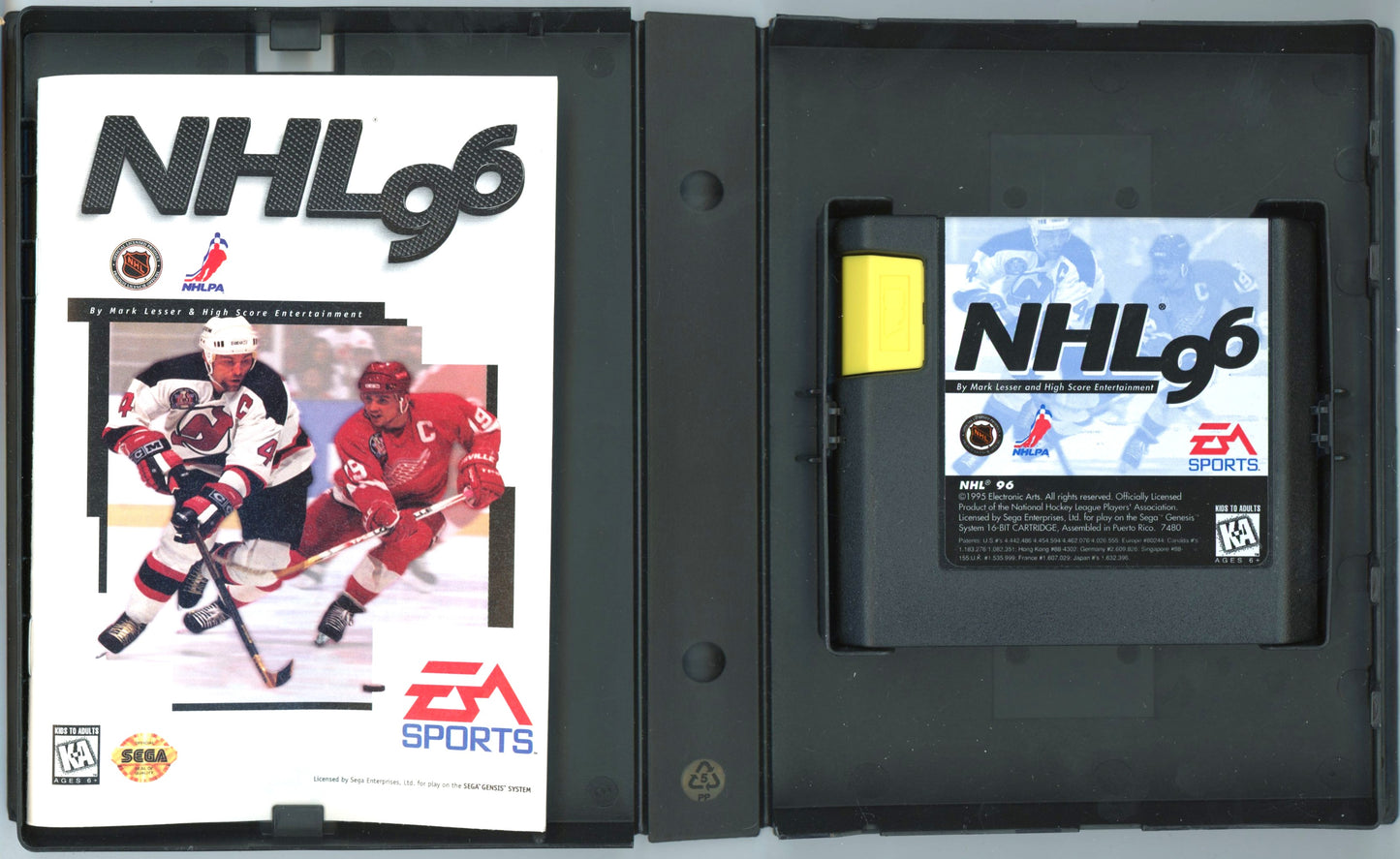 1995 EA Sports NHL '96 Sega Genesis Cartridge in Case