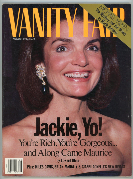Vanity Fair Vintage Magazine (August 1989) EX Condition Jackie O. Cover