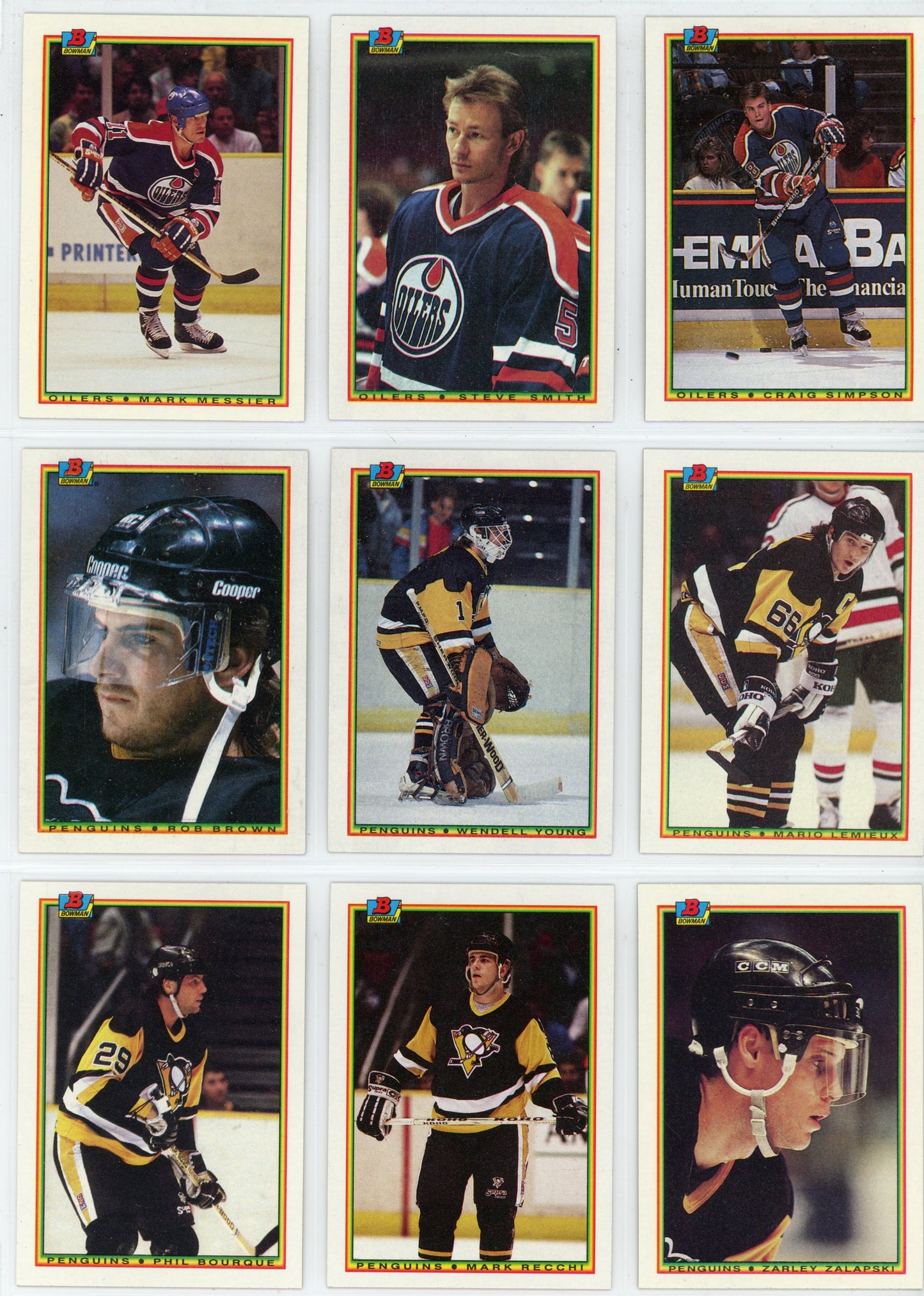 1990/91 Bowman NHL Hockey Complete Set (264 Cards) + Hat Tricks Set