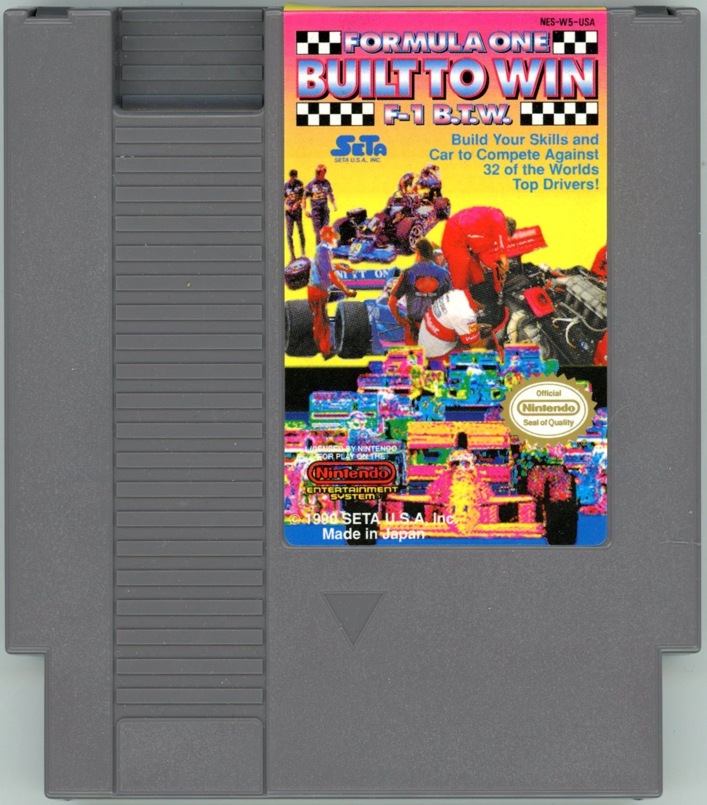 1990 Nintendo SETA Formula One Built to Win NES Video Game Cartridge in Box