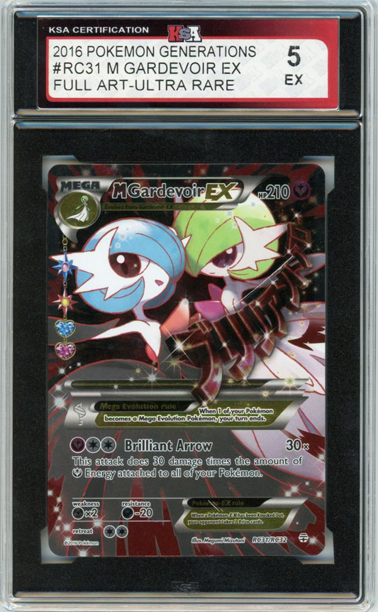 2016 Pokemon Generations Mega Gardevoir Ex Full Art Graded Card #RC31 KSA 5 Ultra Rare