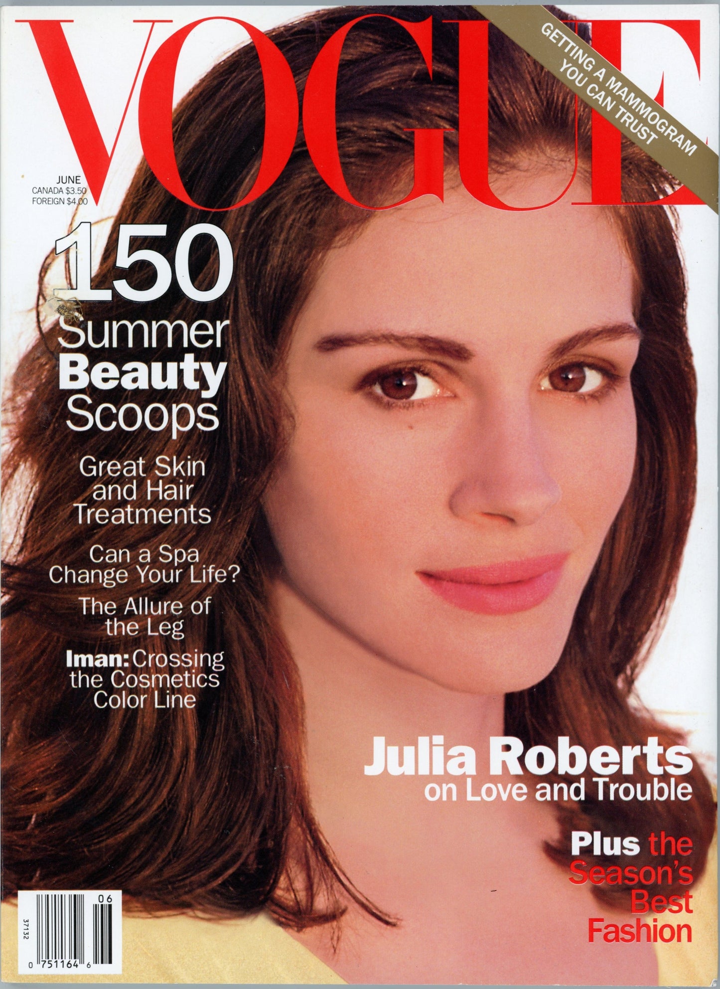 Vogue Vintage Fashion Magazine (June, 1994) EX Condition Julia Roberts