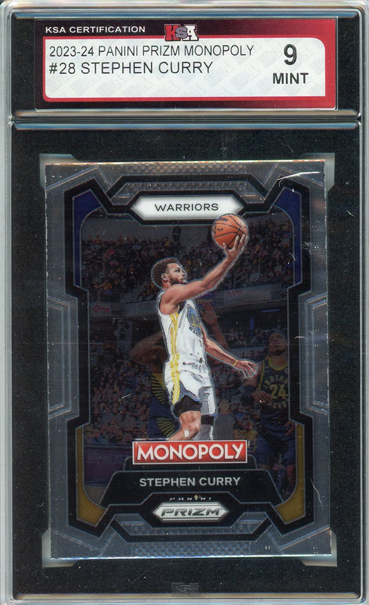 2023/24 Panini Prizm Monopoly Stephen Curry Graded Card #28 KSA 9