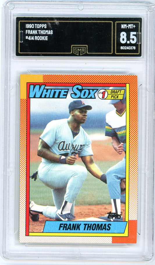 1990 Topps Frank Thomas Graded Rookie Baseball Card #414 GMA 8.5