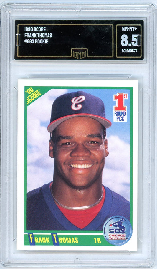 1990 Score Frank Thomas Graded Rookie Card #663 GMA 8.5