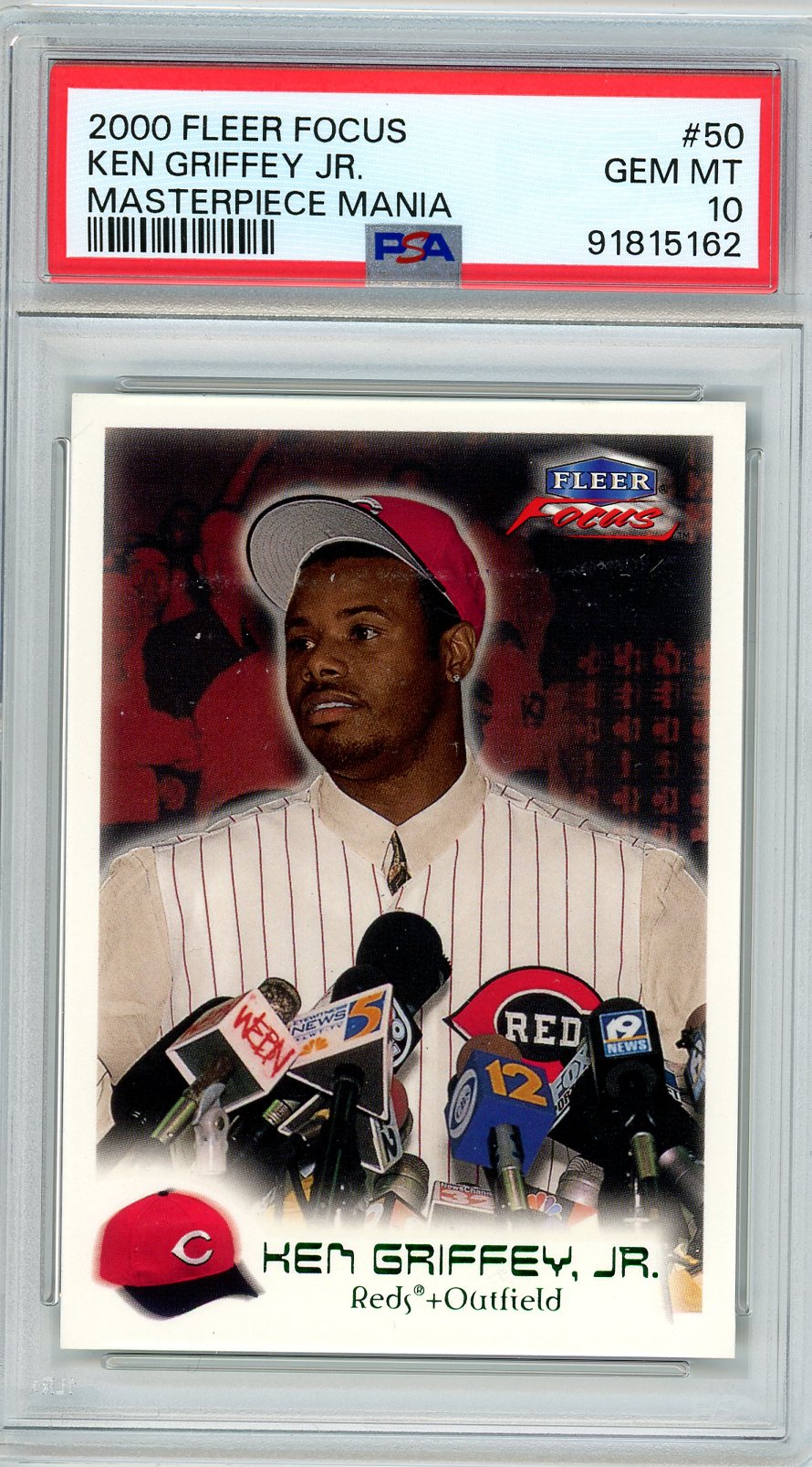 2000 Fleer Focus Ken Griffey Jr. Masterpiece Mania Graded Card #50 PSA 10 POP 5