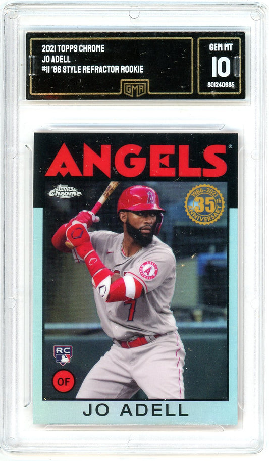 2021 Topps Chrome Jo Adell '86 Style Graded Rookie Card #11 GMA 10