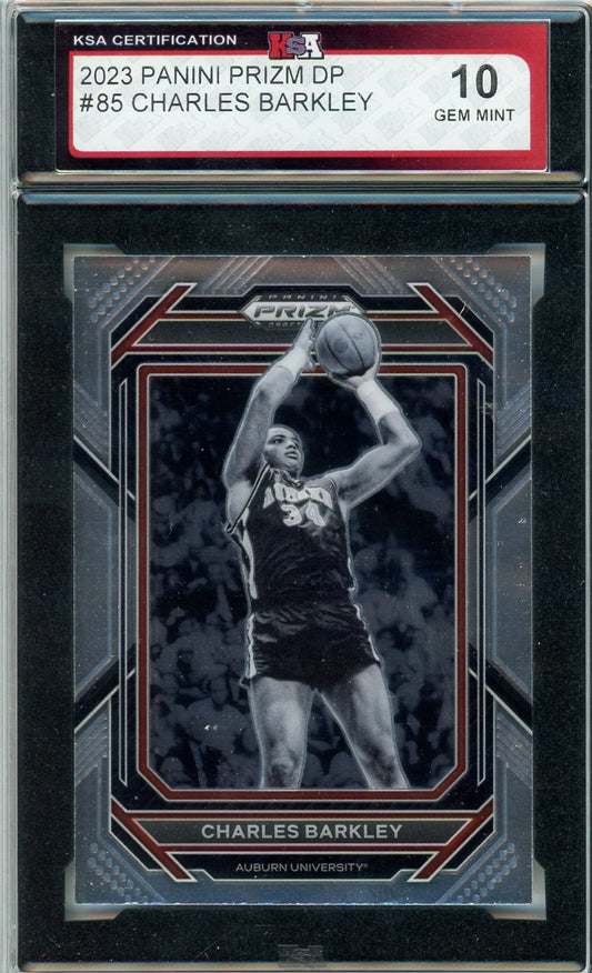 2023 Panini Prizm Draft Picks Charles Barkley Graded Card #85 KSA 10