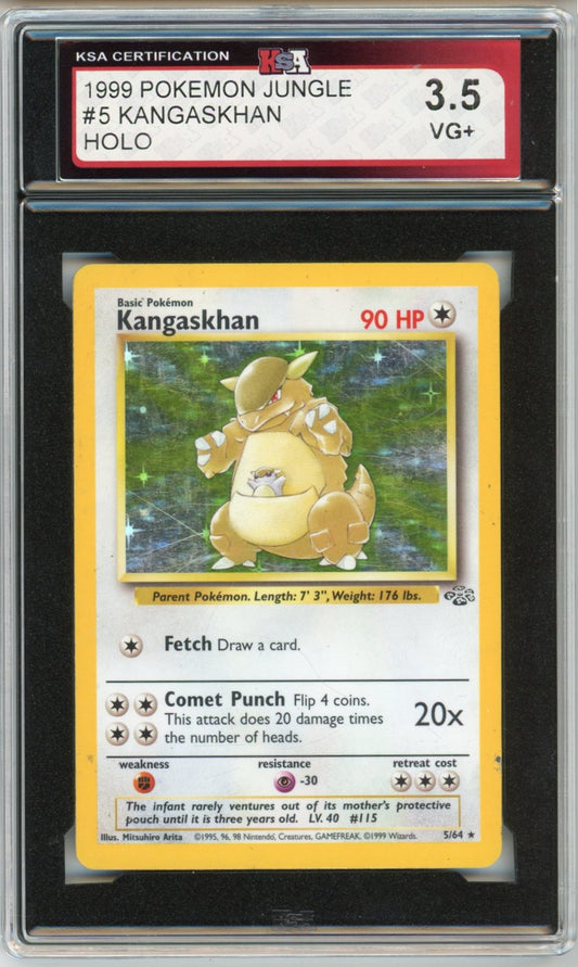 1999 Pokemon Jungle Kangaskhan Holographic Graded Card #5 KSA 3.5