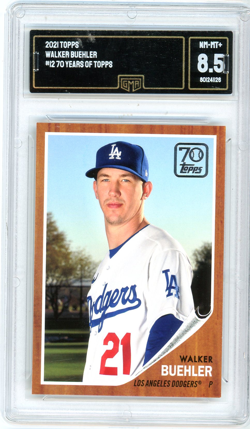 2021 Topps Walker Buehler Graded Card #12 GMA 8.5