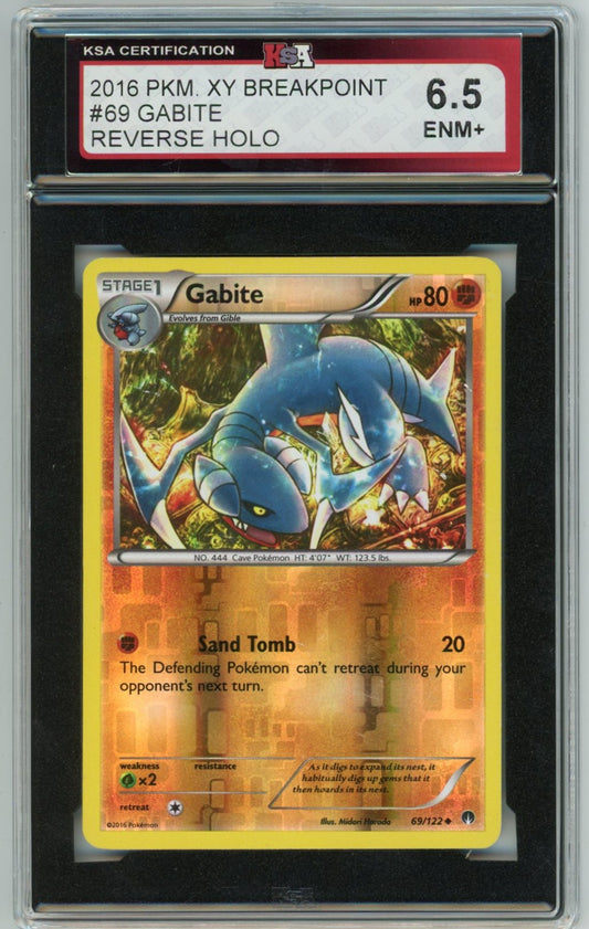 2016 Pokemon XY Breakpoint Gabite Reverse Holo Graded Card #69 KSA 6.5