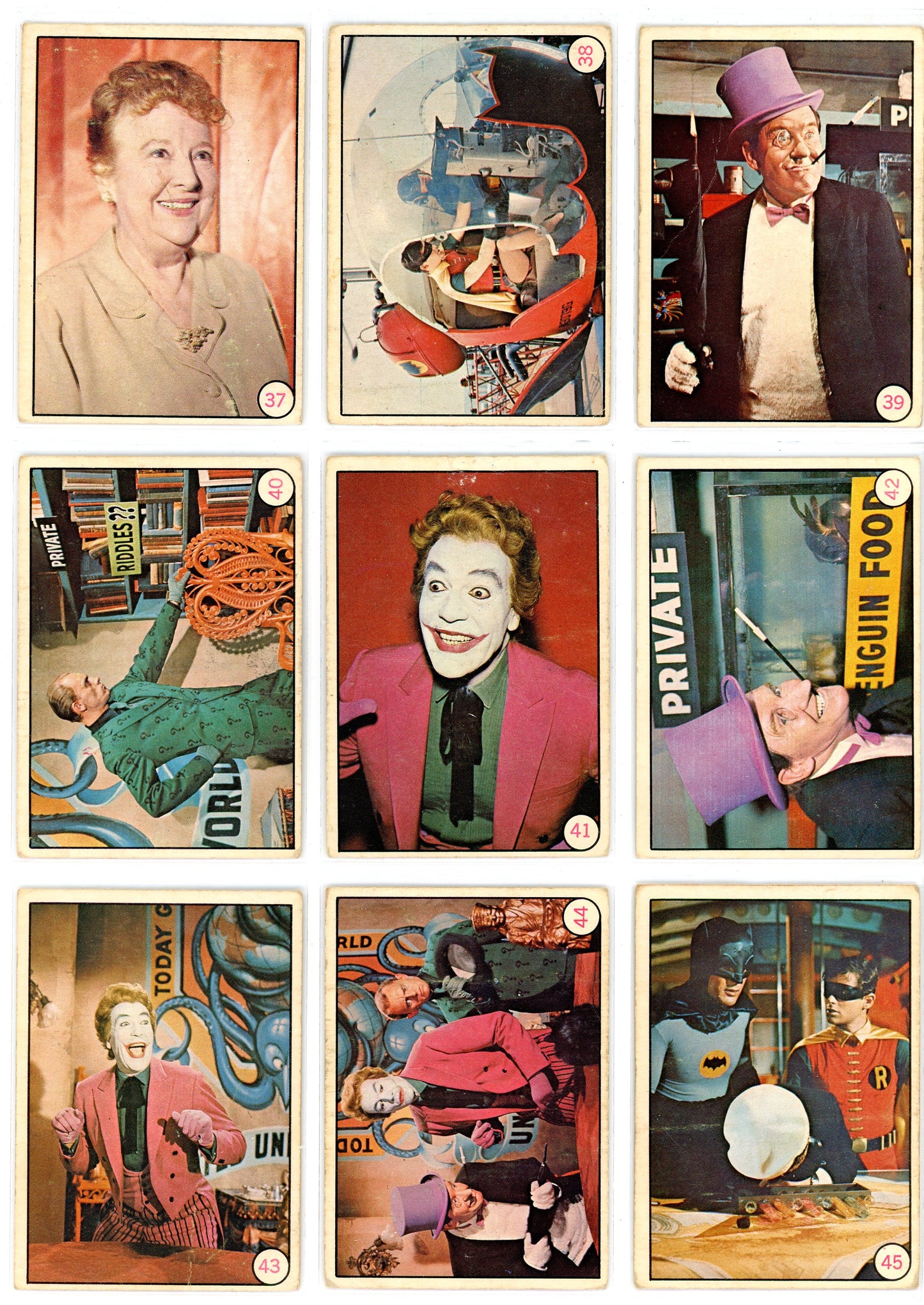 1966 O-Pee-Chee Batman Bat Laffs Complete Set (55 Cards) VG Condition