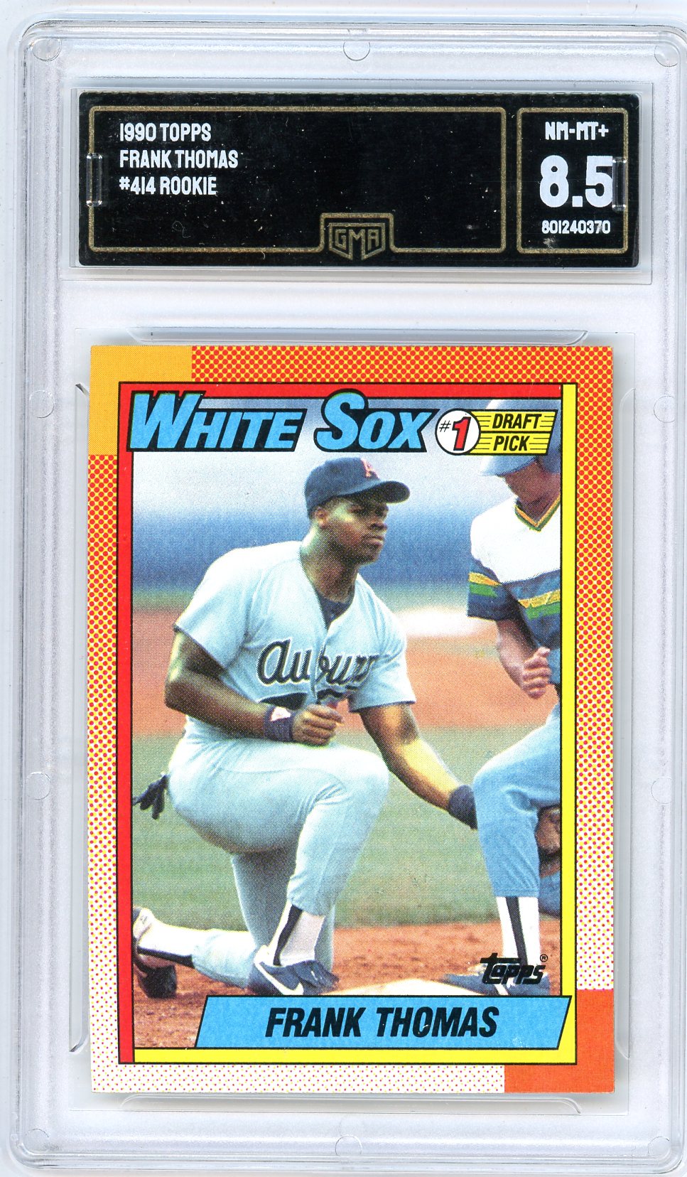 1990 Topps Frank Thomas Graded Rookie Card #414 GMA 8.5