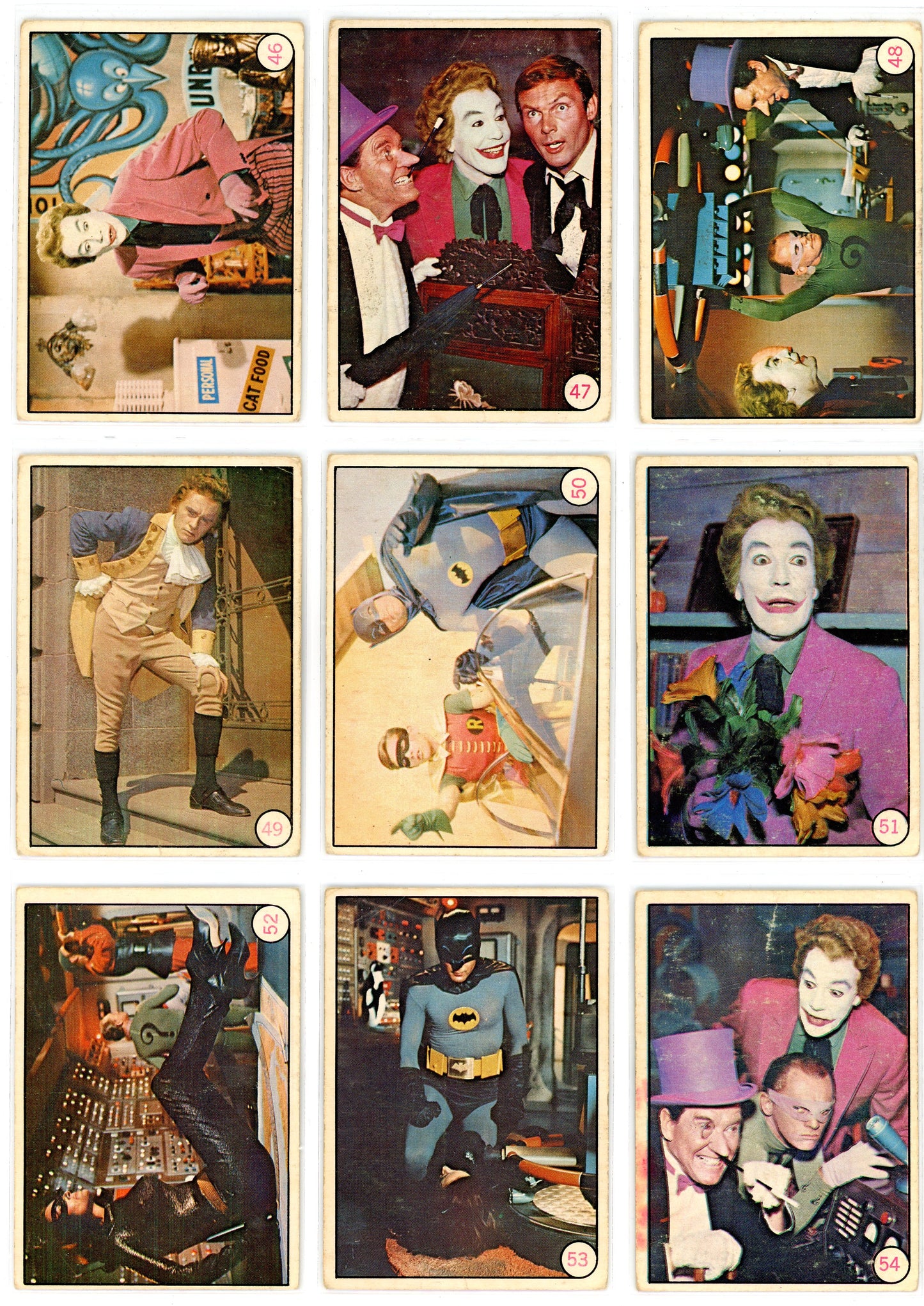 1966 O-Pee-Chee Batman Bat Laffs Complete Set (55 Cards) VG Condition