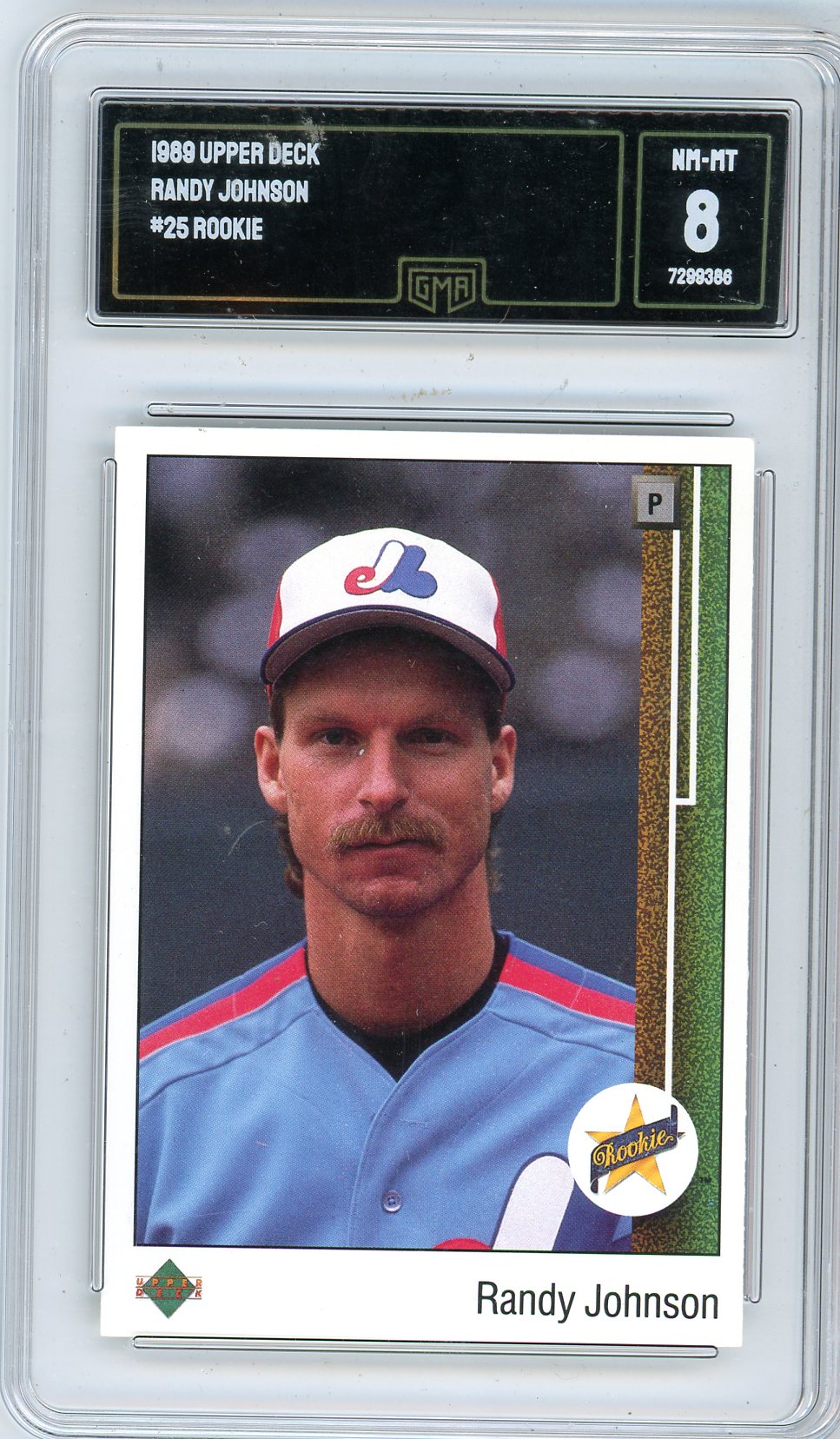 1989 Upper Deck Randy Johnson Graded Rookie Card #25 GMA 8