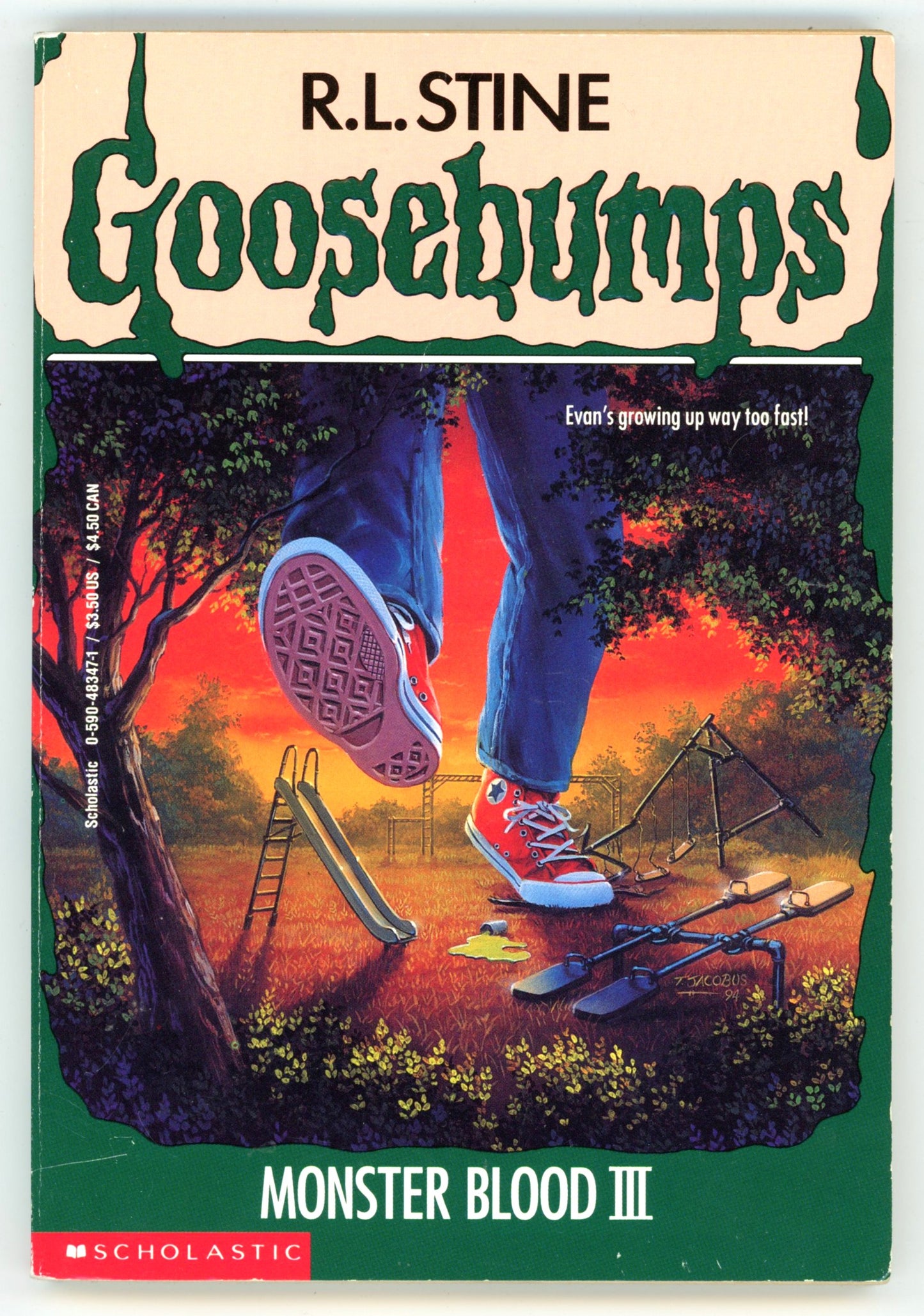 1995 Scholastic Goosebumps "Monster Blood III" Vintage Paperback Book