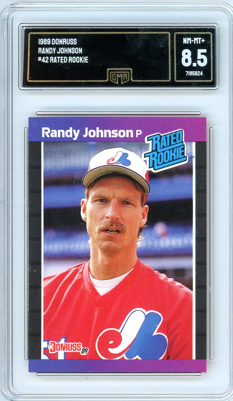 1989 Donruss Randy Johnson Graded Rookie Card #42 GMA 8.5