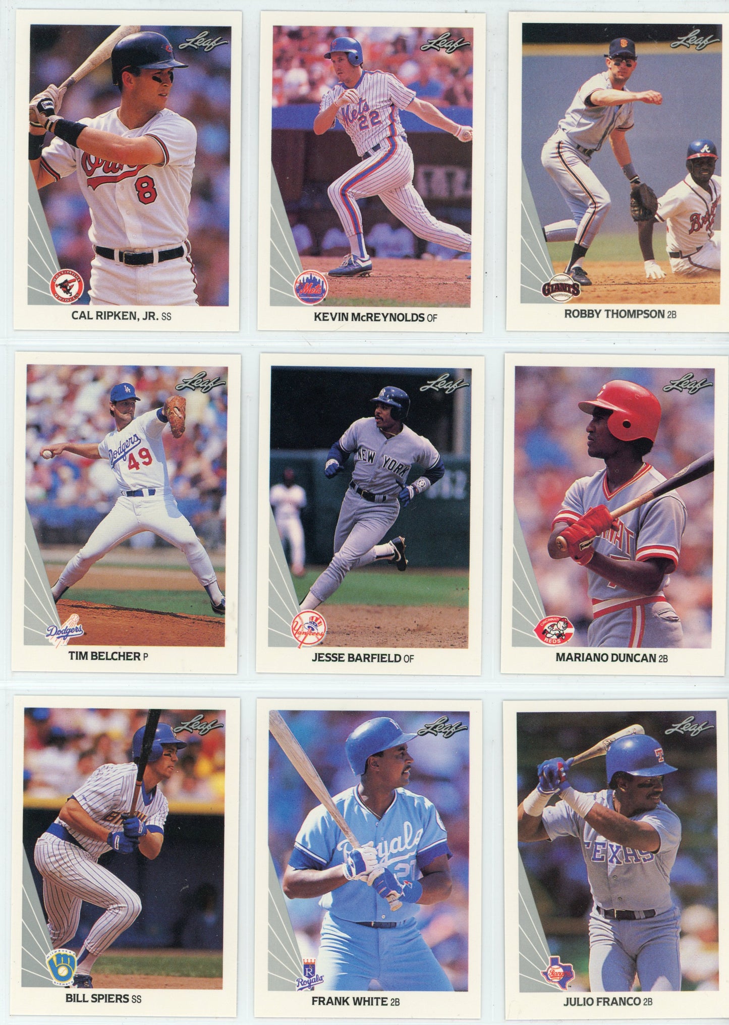 1990 Leaf MLB Baseball Series One Set (264 Cards)
