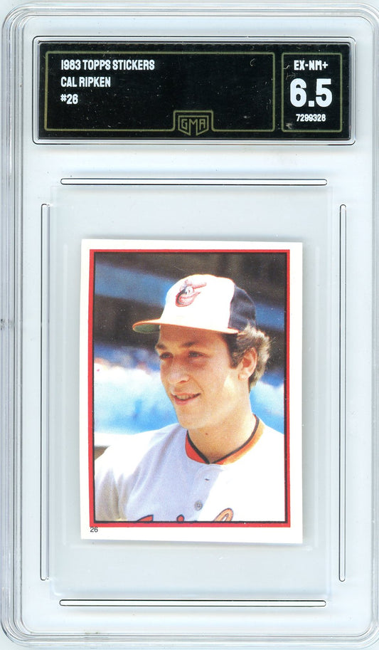 1983 Topps Stickers Cal Ripken Graded Card #26 GMA 6.5