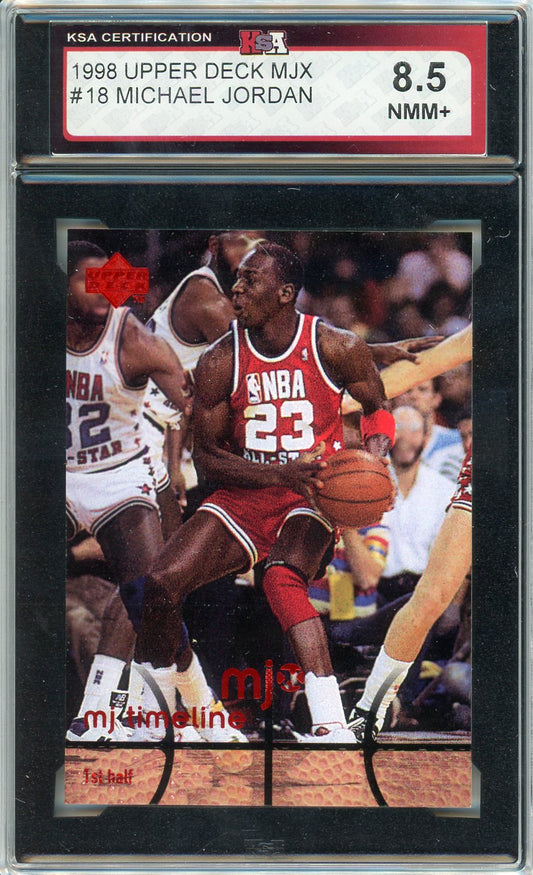 1998 Upper Deck MJX Michael Jordan #18 Graded Card KSA 8.5
