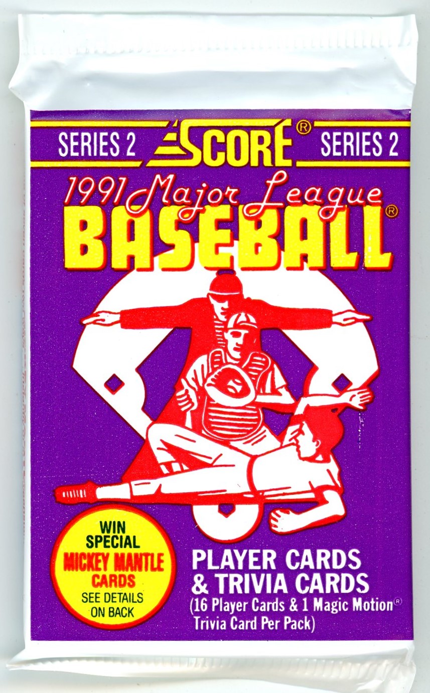 1991 Score MLB Baseball Card Series 2 Wax Pack (16 Cards) Possible Mickey Mantle Autograph