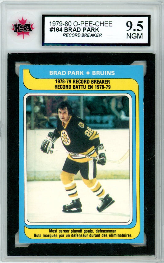 1979/80 OPC O-Pee-Chee Brad Park Record Breaker #164 Graded Hockey Card KSA 9.5