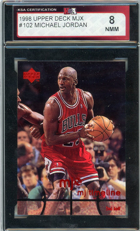 1998 Upper Deck MJX Michael Jordan #102 Graded Card KSA 8