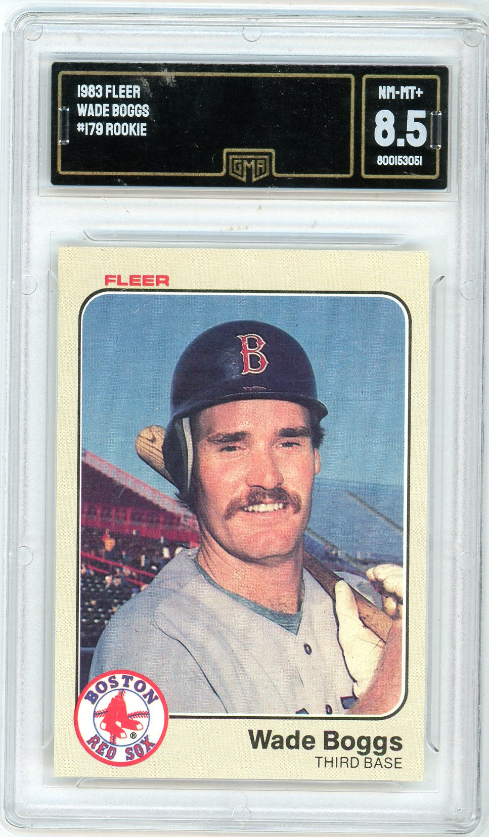 1983 Fleer Wade Boggs Graded Rookie Card #179 GMA 8.5