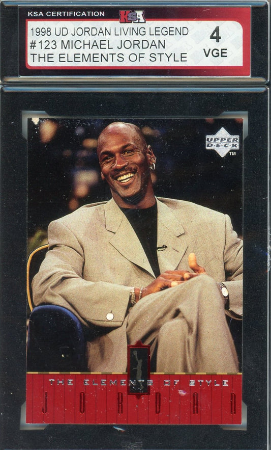 1998 UD Michael Jordan Living Legend Elements of Style #123 Graded Card KSA 4