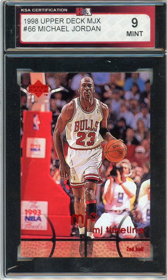 1998 Upper Deck MJX Michael Jordan #66 Graded Card KSA 9