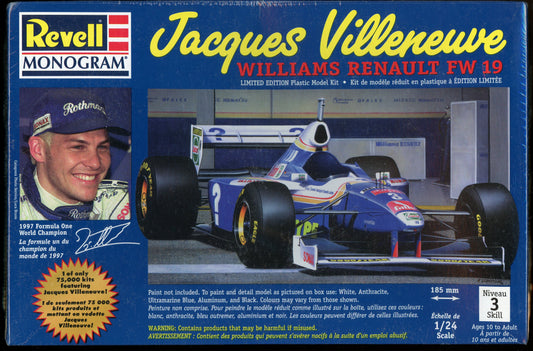 1998 Revell Jacques Villeneuve Williams Renault FW 19 Limited Edition Plastic Model Kit