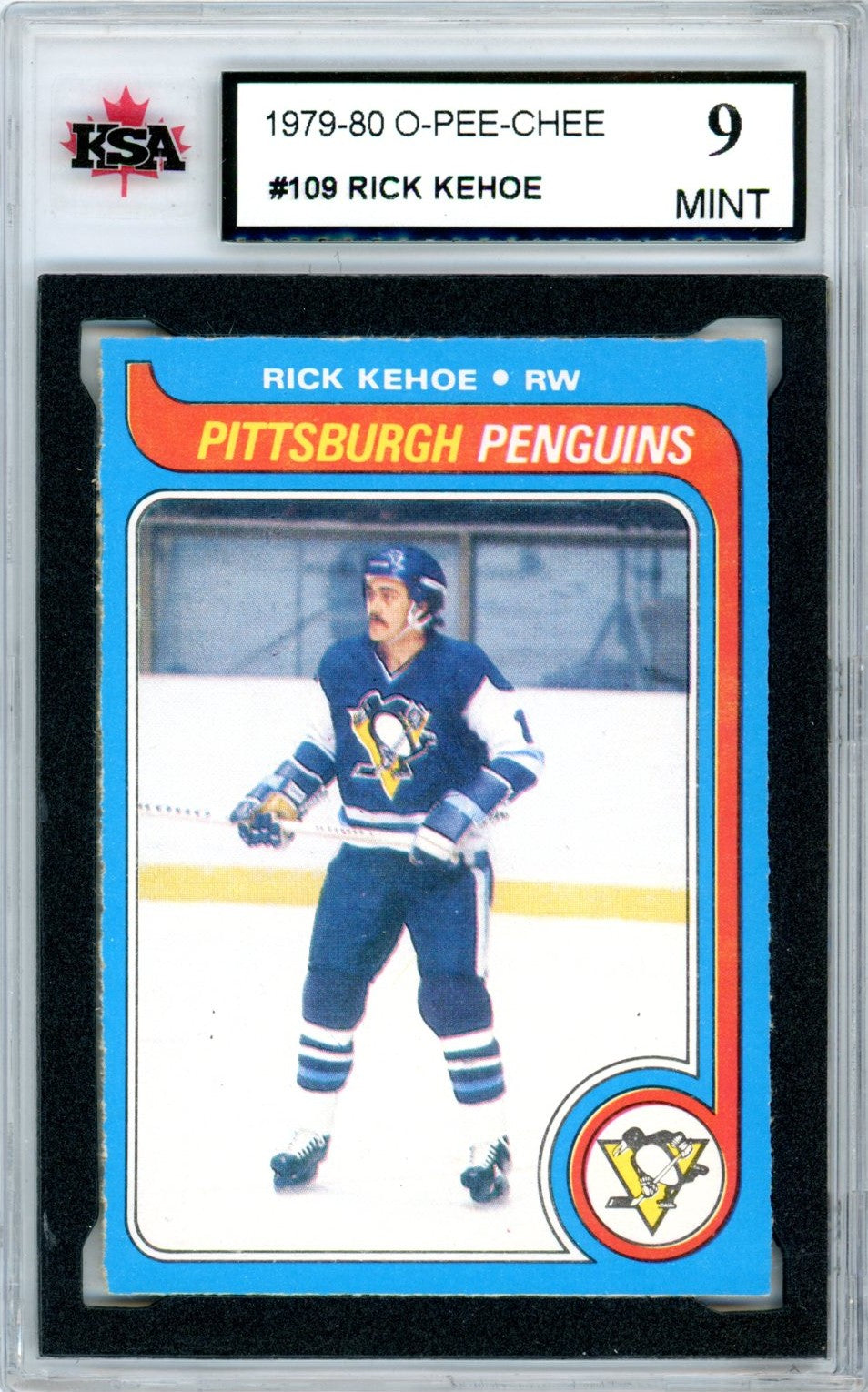 1979/80 OPC O-Pee-Chee Rick Kehoe #109 Graded Hockey Card KSA 9