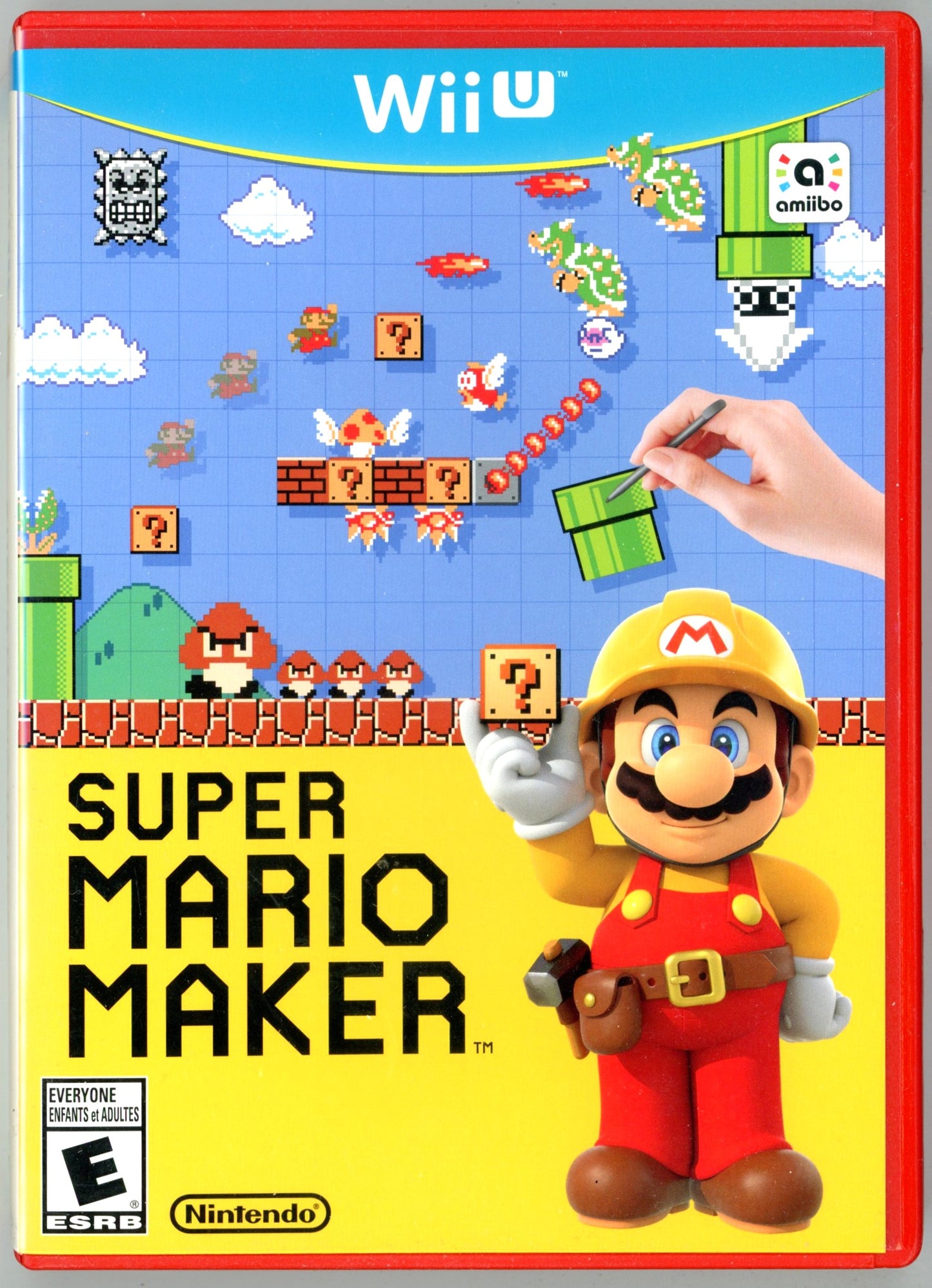 2015 Nintendo Super Mario Maker Wii U Video Game Disc Complete In Box