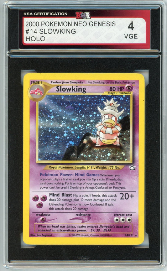 2000 Pokemon Neo Genesis Slowking Holographic Graded Card #14 KSA 4
