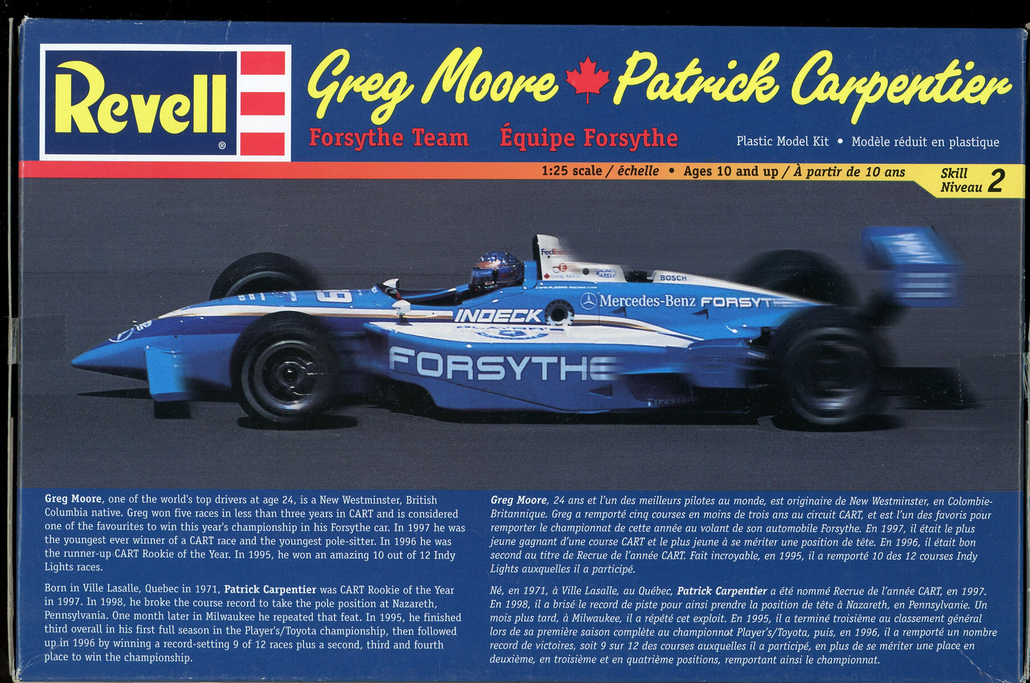 1999 Revell Greg Moore Patrick Carpentier Forsythe Team Plastic Model Kit