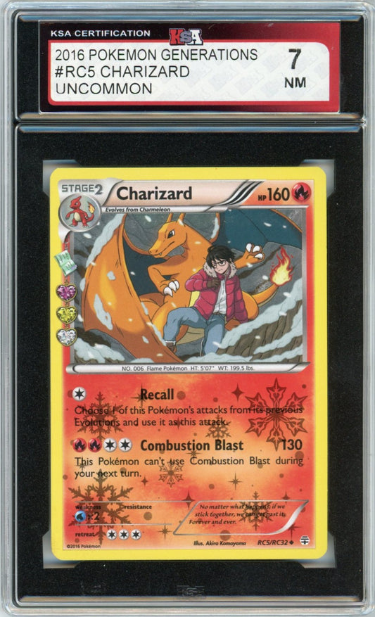2016 Pokemon Generations Charizard Graded Card #RC5 KSA 7 Uncommon